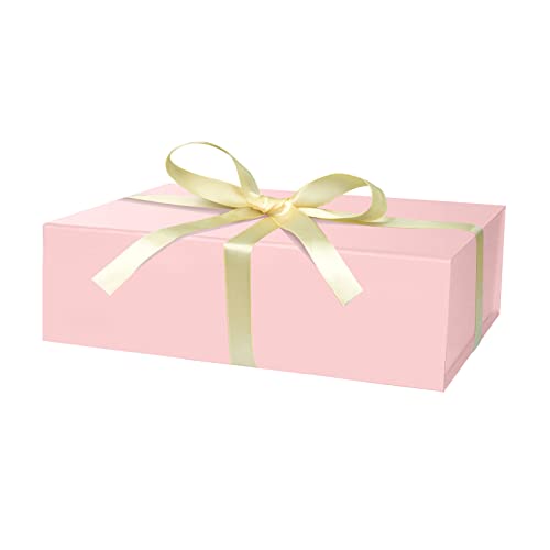 DaiUni Pink Gift Box 10.5"X7.1"X3.15" with Ribbon and Magnetic Closure Lid for Presents DaiUni Pink Gift Box 10.5"X7.1"X3.15" with Ribbon and Magnetic Closure Lid for Presents