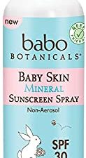 Babo Botanicals Baby Skin Mineral Sunscreen Spray SPF 30 Broad Spectrum - with 100% Zinc Oxide Active – Fragrance-Free