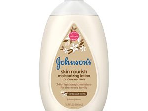 Johnson's Skin Nourish Moisturizing Baby Lotion for Dry Skin with Vanilla & Oat Scents