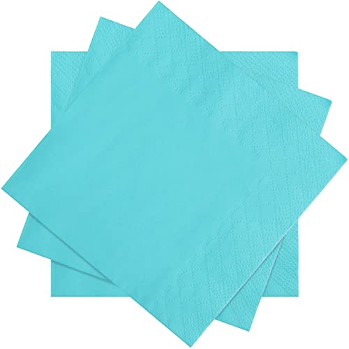 Spakon 100 Pieces 2-ply Teal Paper Cocktail Napkin Disposable Soft Teal Napkins for Dinner Wedding Party Birthday Bridal Anniversary Reception Spakon 100 Pieces 2-ply Teal Paper Cocktail Napkin Disposable Soft Teal Napkins for Dinner Wedding Party Birthday Bridal Anniversary Reception