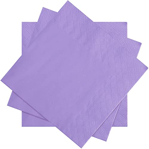 Spakon 100 Pieces 2-ply Lavender Cocktail Napkin Disposable Soft Lavender Napkins for Dinner Wedding Party Birthday Bridal Anniversary Reception Spakon 100 Pieces 2-ply Lavender Cocktail Napkin Disposable Soft Lavender Napkins for Dinner Wedding Party Birthday Bridal Anniversary Reception