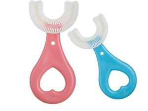 claiol 2 Pcs U-Shaped Kids Toothbrush