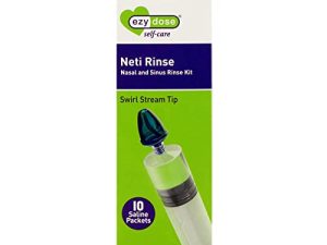 Ezy Dose Sinus and Allergy Relief Syringe | Nose Rinse for Home or Travel | Includes 10 Saline Packets