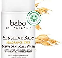 Babo Botanicals Sensitive Baby Fragrance-Free Newborn Foam Wash - with Natural Oat Protein