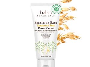 Babo Botanicals Sensitive Baby Fragrance-Free Diaper Cream - with Non-Nano Zinc Oxide