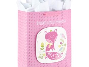 Hallmark 15" Extra Large Gift Bag with Tissue Paper (Sweet Little Princess Fox) for Baby Showers