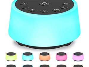 Color Noise Sound Machines with 10 Colors Night Light 25 Soothing Sounds and Sleep White Noise Machine 32 Volume Levels 5 Timers Adjustable Brightness Memory Function for Adults Kids Baby (Black)