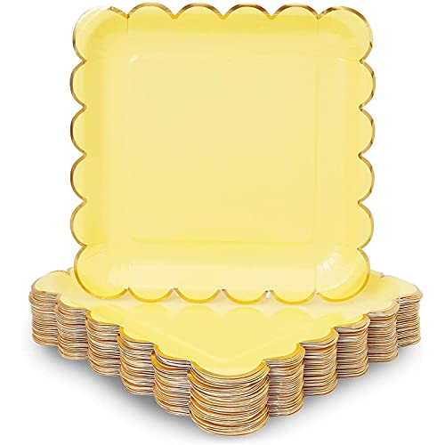 Pastel Yellow Square Paper Plates Pastel Yellow Square Paper Plates