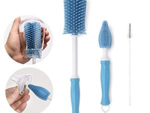 Beauty Nymph Silicone Bottle Brush 3 Pcs Cleaning Brushes Set for Cleaning Sports Water Bottles Mugs Bottle Straw