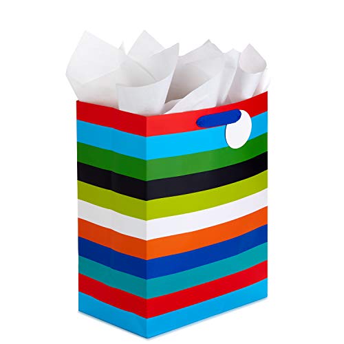 Hallmark 17" Extra Large Gift Bag with Tissue Paper (Rainbow Stripes) for Birthdays Hallmark 17" Extra Large Gift Bag with Tissue Paper (Rainbow Stripes) for Birthdays