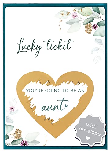 JoliCoon Pregnancy announcement scratch card - You are going to be an aunt - Baby announcement with envelope - Eucalyptus JoliCoon Pregnancy announcement scratch card - You are going to be an aunt - Baby announcement with envelope - Eucalyptus