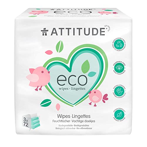 ATTITUDE Eco Wipes Fragrance-Free 216 Wipes ATTITUDE Eco Wipes Fragrance-Free 216 Wipes
