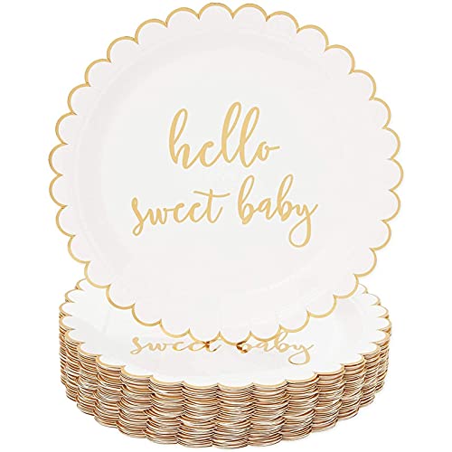 Sparkle and Bash 48 Pack of Hello Sweet Baby Paper Plates for Baby Shower (9 Inches) Sparkle and Bash 48 Pack of Hello Sweet Baby Paper Plates for Baby Shower (9 Inches)
