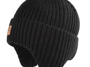 Baby Beanie Fleece Lined Toddler Winter Hat with Ear Flaps Little Girls Boys Warm Hats Cute Beanies for Kids