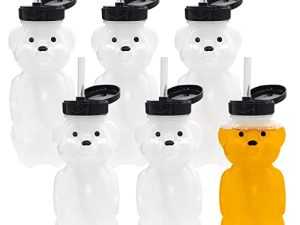 6 Pack Honey Bear Straw Cups