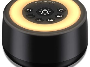 Sleepbox Sound White Noise Machine with 25 Soothing Sounds and 10 Colors Warm Night Light 4 Brightness Levels 32 Volume Levels 5 Timer and Memory Function Perfect for Baby Kids Adults Seniors Sleeping