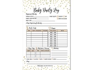 Nanny Newborn Baby or Toddler Log Tracker Journal Book