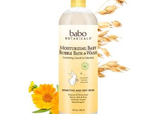 Babo Botanicals Moisturizing Plant-Based 2-in-1 Bubble Bath & Wash - with Organic Calendula & Natural Oat Milk - For Babies