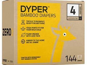 DYPER Viscose from Bamboo Baby Diapers Size 4 | Honest Ingredients | Cloth Alternative | Day & Overnight | Made with Plant-Based* Materials | Hypoallergenic for Sensitive Newborn Skin