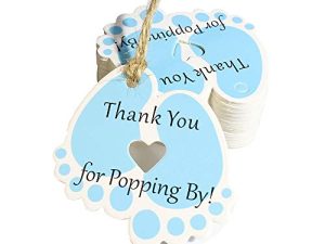 50 Pcs Thank You Baby Shower Tags with String