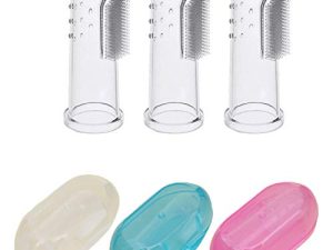 Jochebed Baby Finger Toothbrush for Training Teething - Infant & Toddles & Lids Teeth Brush Soft Babies Toothbrushes Oral Cleaning Massager to Train Your Child Healthy Oral Habits -3 PCS