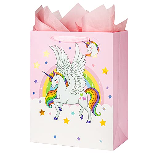 13" Large Gift Bag for Girls and Kids Birthday Baby Shower with Tissue Paper 1-Pack (Unicorn) 13" Large Gift Bag for Girls and Kids Birthday Baby Shower with Tissue Paper 1-Pack (Unicorn)