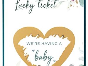 JoliCoon Pregnancy announcement scratch card - We're having a baby - Baby announcement with envelope - Eucalyptus