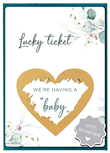 JoliCoon Pregnancy announcement scratch card - We're having a baby - Baby announcement with envelope - Eucalyptus JoliCoon Pregnancy announcement scratch card - We're having a baby - Baby announcement with envelope - Eucalyptus