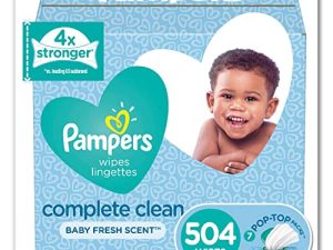 Pampers Baby Wipes Complete Clean Baby Fresh Scent 7X Pop-Top 504 Count