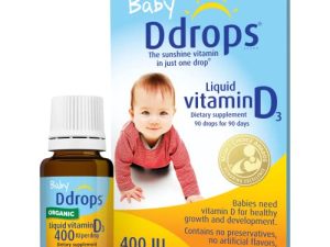 Ddrops Organic Baby 400 IU 90 Drops - Daily Vitamin D Liquid for Infants. Supports Teeth & Bone Health. No Preservatives