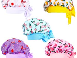 5 Pcs Kids Satin Bonnet Sleeping Cap for Girls Boys Soft Satin Baby Bonnet Satin Hair Bonnet for Sleeping Night Hair Wide Band Sleeping Cap for Toddler Infant Kids