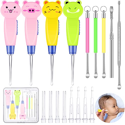 17 Pieces Earwax Remover Tool Cute Kid's LED Earwax Spoon Ear Cleaner with Light Ear Pick Stainless Steel Ear Curette Double End Earwax Spoon Ear Wax Cleaning Tool Removal Kit 17 Pieces Earwax Remover Tool Cute Kid's LED Earwax Spoon Ear Cleaner with Light Ear Pick Stainless Steel Ear Curette Double End Earwax Spoon Ear Wax Cleaning Tool Removal Kit