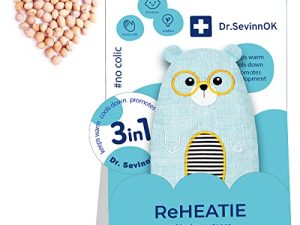 ReHEATIE - Tummy Warmer for Baby Gas and Colic Relief. 3 in 1 Pillow-Toy with Natural Cherry Pits