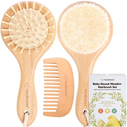 Baby Hair Brush and Baby Comb Set - Wooden Baby Brush with Soft Goat Bristle - Toddler Hair Brush Baby Brush and Comb Set - Baby Brush Set for Newborns - Infant Hair Brush Baby Hair Brush and Baby Comb Set - Wooden Baby Brush with Soft Goat Bristle - Toddler Hair Brush Baby Brush and Comb Set - Baby Brush Set for Newborns - Infant Hair Brush