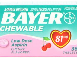 Bayer Chewable Low Dose Baby Aspirin Cherry 81 Mg 36-Count (Pack of 3)