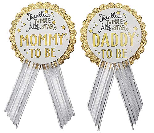 Mommy to Be & Daddy to Be Pin Twinkle Little Star Baby Shower Pin for parents to wear Mommy to Be & Daddy to Be Pin Twinkle Little Star Baby Shower Pin for parents to wear