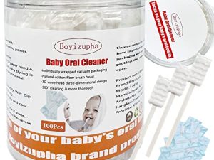 Boyizupha 100 Pcs Baby Disposable Gauze Toothbrush