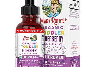 Elderberry Syrup for Toddlers by MaryRuth's | USDA Organic | Black Elderberry Liquid Drops for Immune Support | Sambucus Elderberry for Overall Health | Vegan | Non-GMO | Gluten Free | 128 Servings