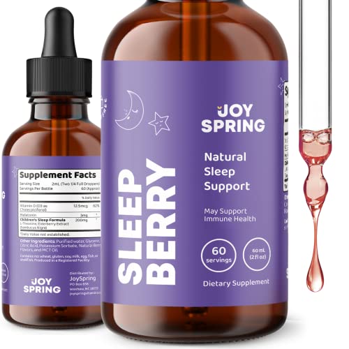 SleepBerry Melatonin for Kids with Elderberry - Liquid Melatonin for Kids Sleep Support - Natural Children Melatonin Liquid with Vitamin D - Melatonin for Kids Liquid - Toddler Melatonin 60 Servings SleepBerry Melatonin for Kids with Elderberry - Liquid Melatonin for Kids Sleep Support - Natural Children Melatonin Liquid with Vitamin D - Melatonin for Kids Liquid - Toddler Melatonin 60 Servings