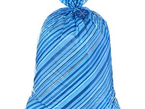 Hallmark 56" Jumbo XL Holiday Plastic Gift Bag (Blue Stripes with Gift Tag) for Hanukkah