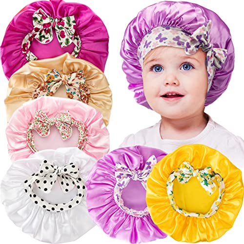 6 Pieces Kids Bonnets for Girls Toddler Bonnet Kids Sleeping Cap Elastic Silky Bow Tie Satin Hair Bonnet for Sleeping Toddler Adjustable Sleep Bonnets with Tie Band for Teens Baby() Multicolor 6 Pieces Kids Bonnets for Girls Toddler Bonnet Kids Sleeping Cap Elastic Silky Bow Tie Satin Hair Bonnet for Sleeping Toddler Adjustable Sleep Bonnets with Tie Band for Teens Baby() Multicolor