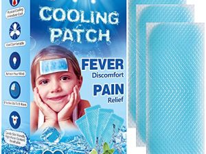 EASYEAH 20 Sheets Kid Fever Patches for Kids Fever Discomfort & Pain Relief
